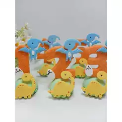 Vela de Biscuit Dino Baby - PRONTA ENTREGA