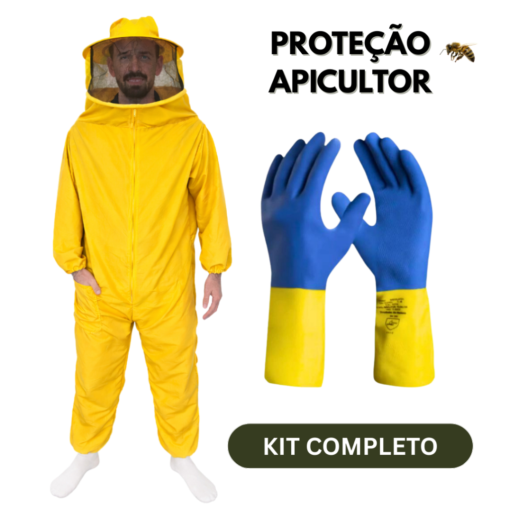 Macacão Roupa Apicultor Com Luvas Proteção Abelhas e Mel em Oferta na Shopee