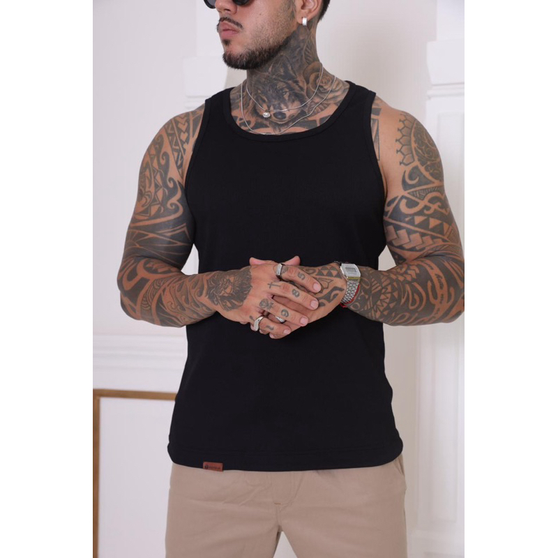 Regata Gold Canelada Básica Masculina Slim Confortável Premium Casual Dia a Dia academia treino