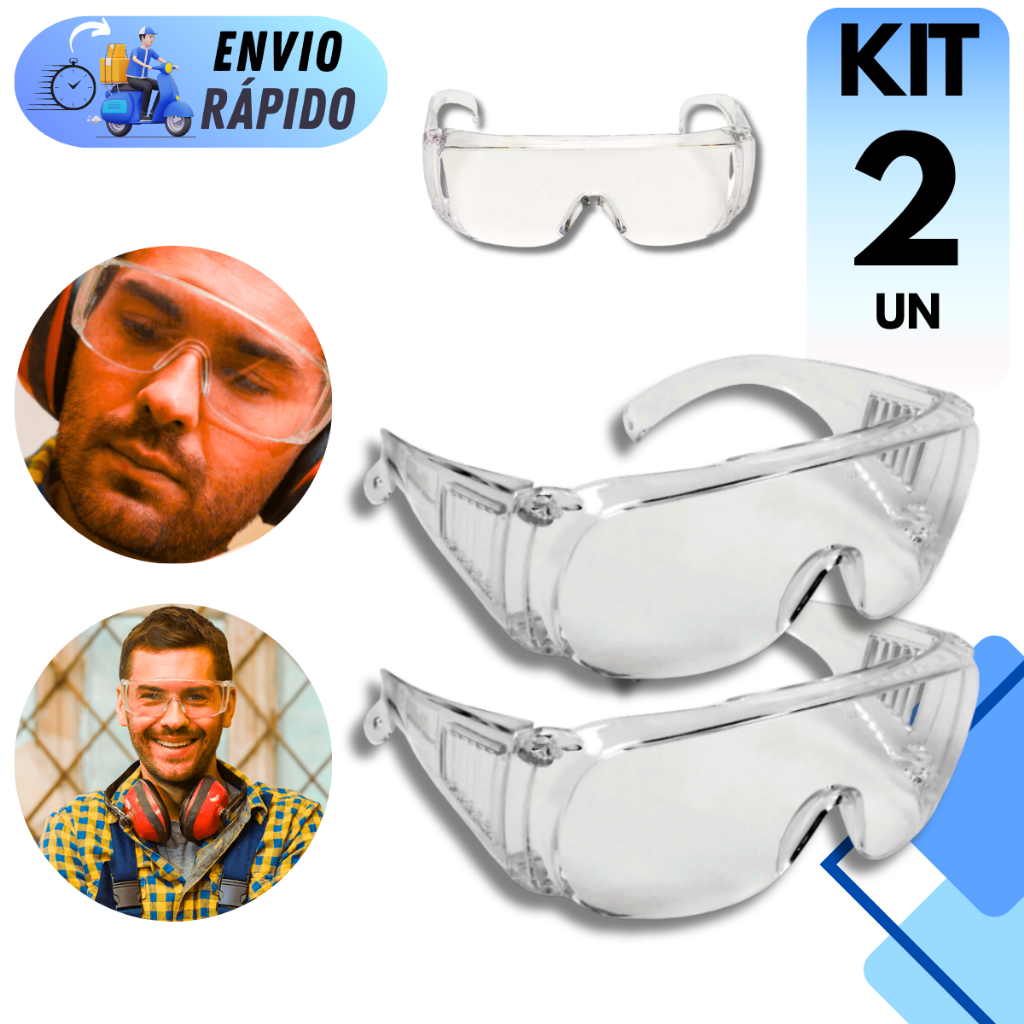 KIT 2 OU 1 UNIDADE OCULOS DANNY NETUNO INCOLOR TRATAMENTO ANTIRRISCO POLICARBONATO IDEAL PARA HOSPITAL E OBRA