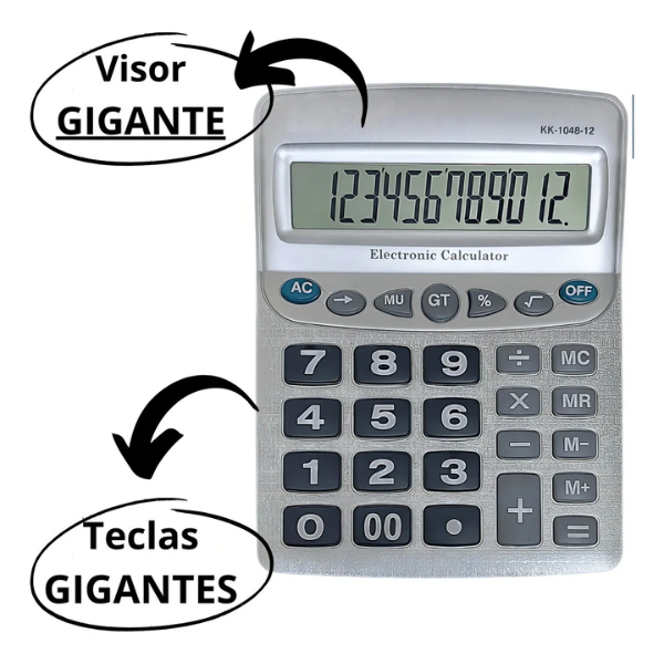 Calculadora Eletrônica com Visor Grande e Teclas Amplas para Uso Diário Linha Wassay
