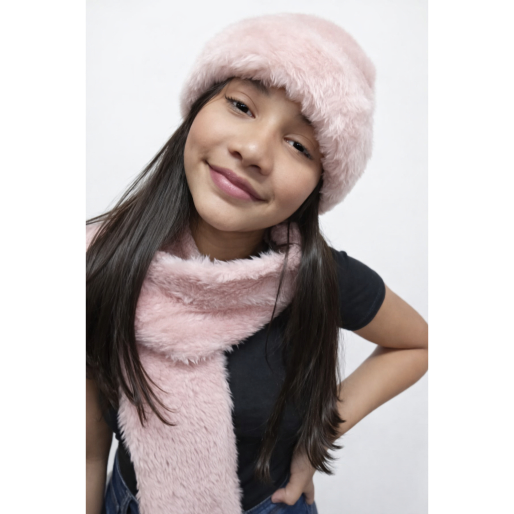 Kit Touca e Cachecol Pelúcia Infantil