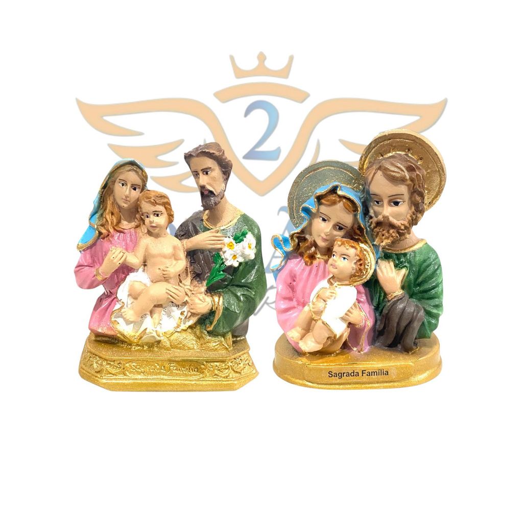 Imagem da Sagrada Família Busto em resina nacional - 7 cm ou 10 cm em Oferta na Shopee