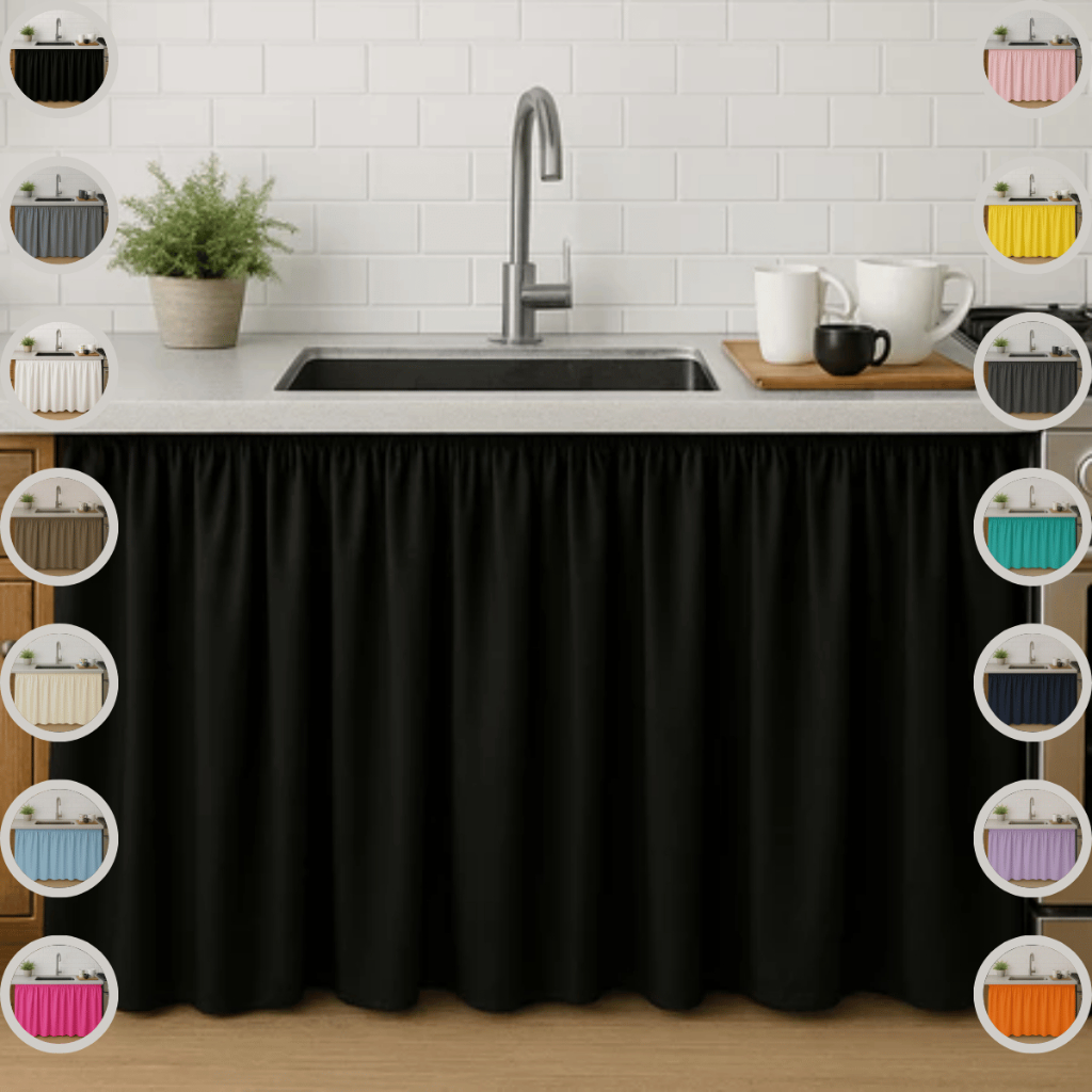 Cortina Pia Cozinha Elegance Balcão Tanque 1,40 Metros Por 80 Cm De Altura Oxford Cores Exclusivas em Oferta na Shopee