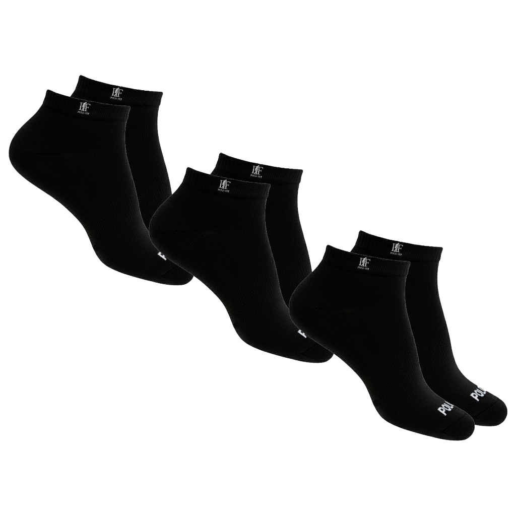 Kit com 3 Pares de Meias Cano Curto Unissex Algodão Promoção Atacado Esportiva Polo