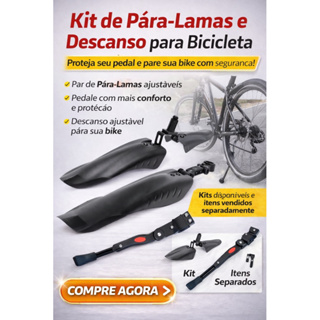 Kit ou Peca individual Paralama 3 peças regulavel Descanso Lateral Pezinho Regulável para bicicleta em Oferta na Shopee