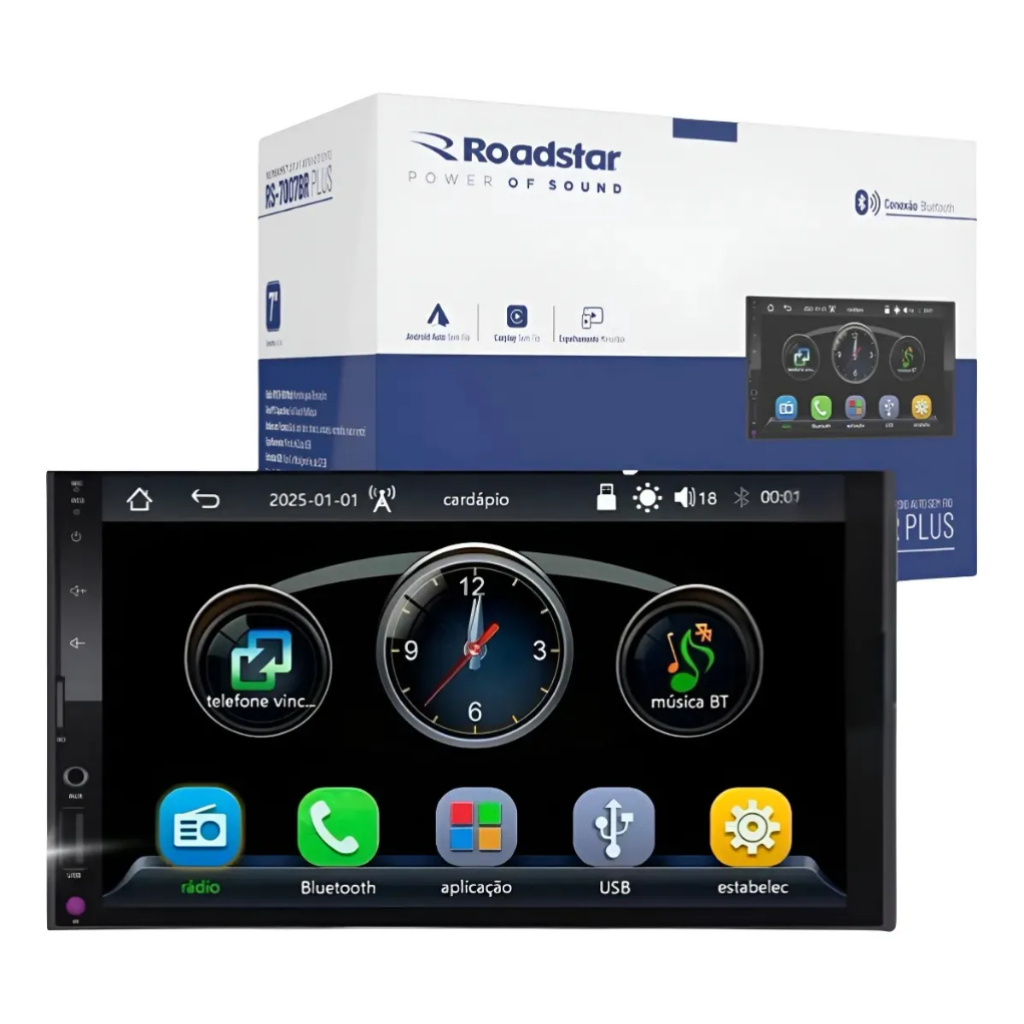 Multimídia Roadstar Mp5 7 Rs-7007br Pluscarplay Android