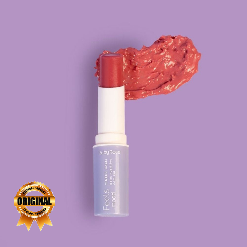 Hidratante Labial Tinted Balm Feels Mood Ruby Rose 3g em Oferta na Shopee