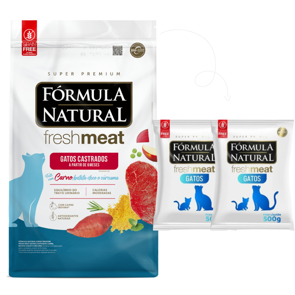 Ração Formula Natural Fresh Meat Gato Castrado Carne Pct Fracionado em Oferta na Shopee