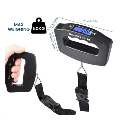 Balança Digital De Mão Mala, Bolsa de Viagem 50 Kg Bagagem Preto STC03 em Oferta na Shopee
