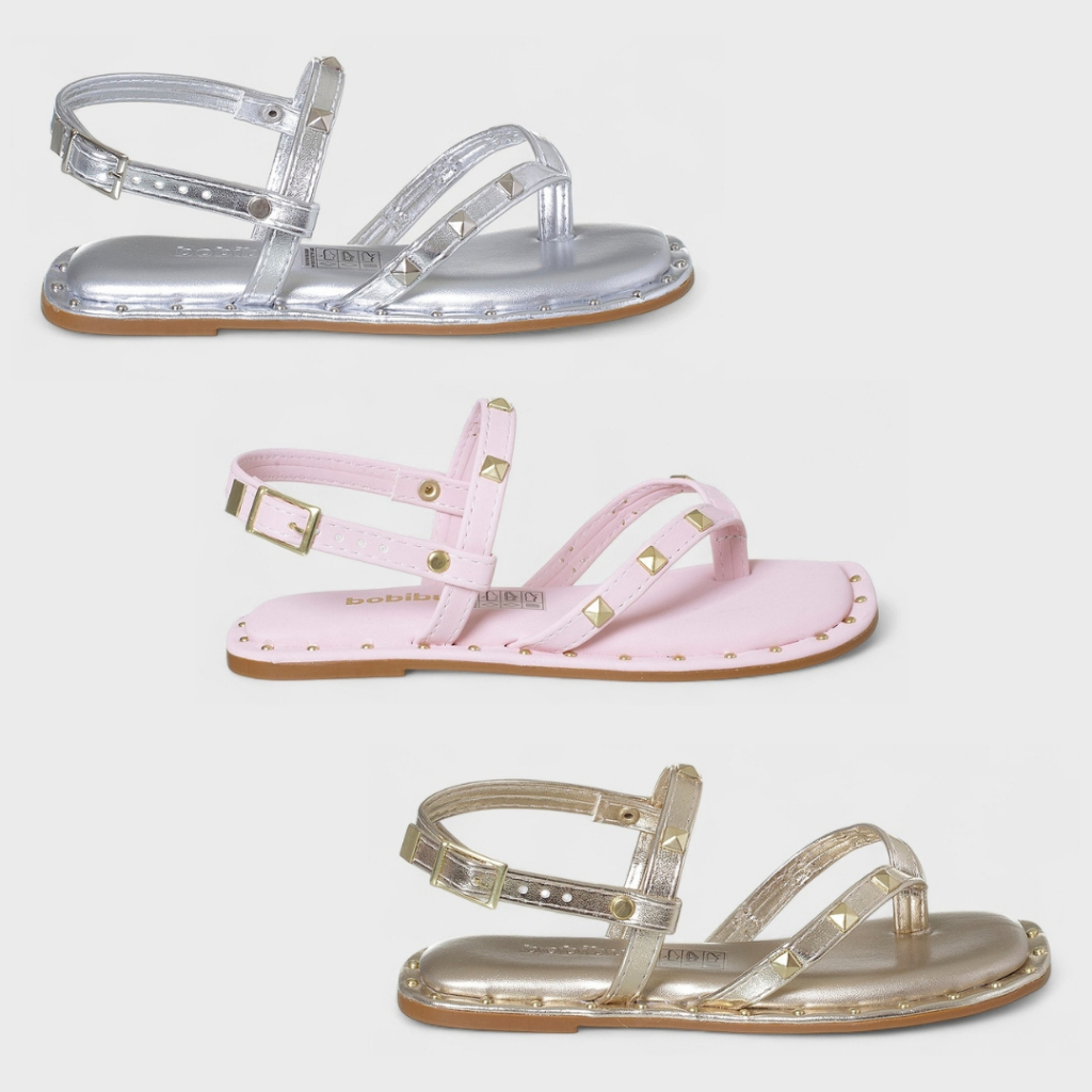 Sandália Rasteira Meninas Tacha Pirâmide Metalizado Confortável Original em Oferta na Shopee