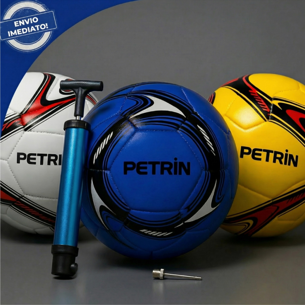 Bolas De Campo + Bomba De Ar Futebol em Oferta na Shopee