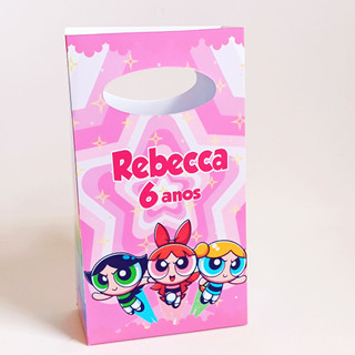 Sacolinhas Personalizadas para festa/Sacolinhas tema Meninas super poderosas/Sacola Surpresa para doces/PEGUE E MONTE