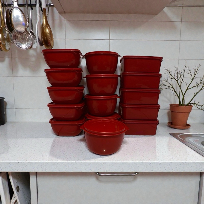 Kit 15 potes plásticos para armazenamento de alimentos em Oferta na Shopee