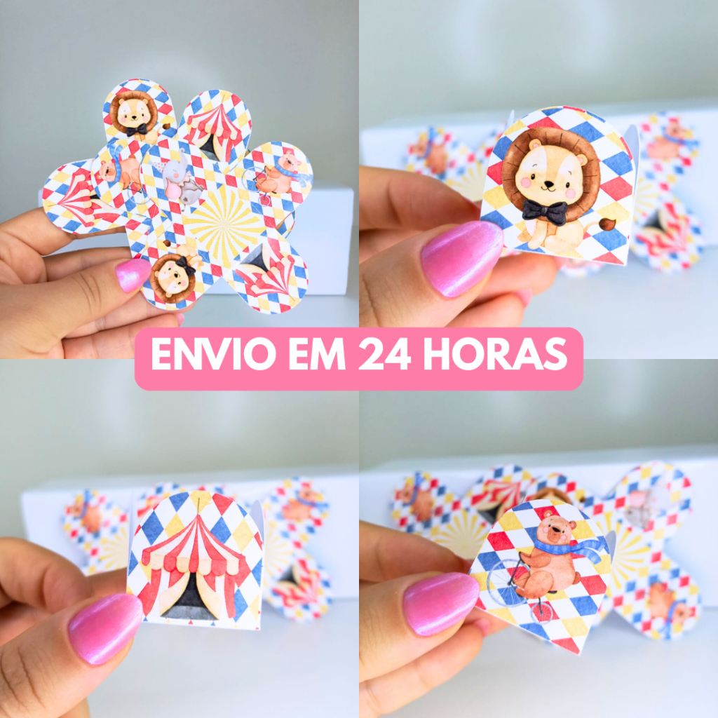 Forminha de Doces Circo Menino Personalizada no Tema / Lembrancinha de Festa / Aniversário / Festa Infantil