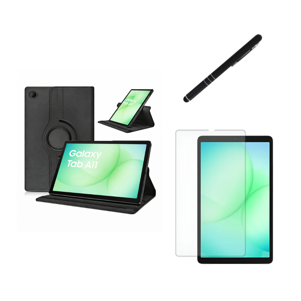 Kit Capa Giratória Tablet Galaxy A11 8.7 Polegadas SM-X133/X135 + Pelicula + Caneta touch em Oferta na Shopee