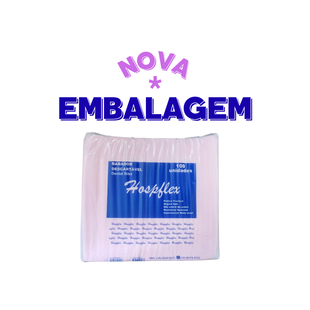 Kit 02 Babador para Dentista Descartáveis Rosa Procedimento Odontológico 33x45- Pct 100 unid. cada