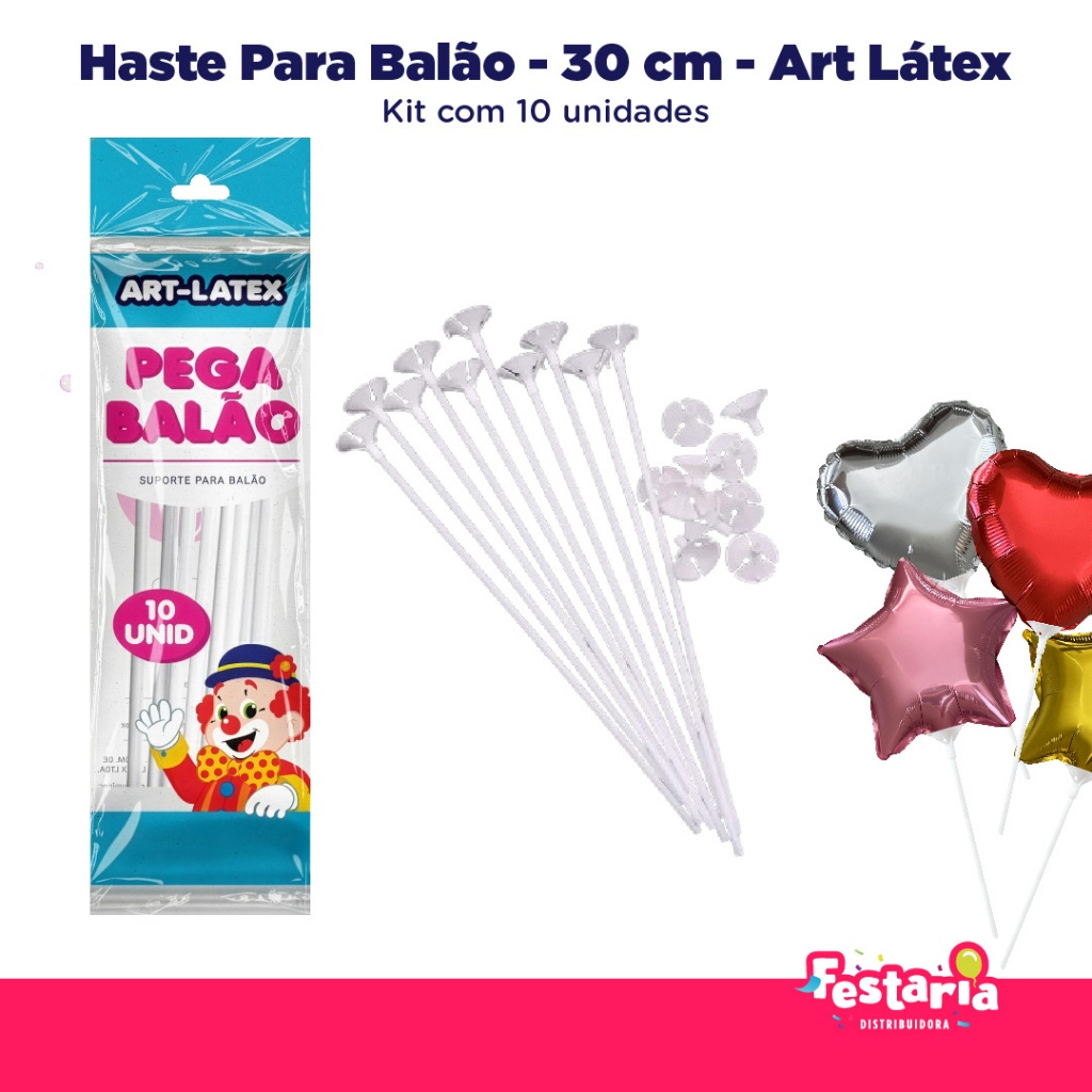 Haste / Vareta / Pega Balão 30 cm  - Art Látex