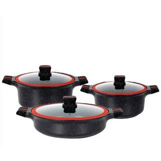 Jogo de Panelas Revestimento Cerâmico Antiaderente Cabos Alças Detalhes Emborrachados Linha Premium em Oferta na Shopee