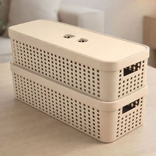 Kit 2 Caixas Organizadoras 3,6L Tampa Invisível Plástico Resistente Multiuso Armário Gave…