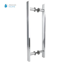 Puxador de Porta 60 cm (50 cm Entre Furos) Retangular Portas de Vidro Madeira Pivotante Box Portão
