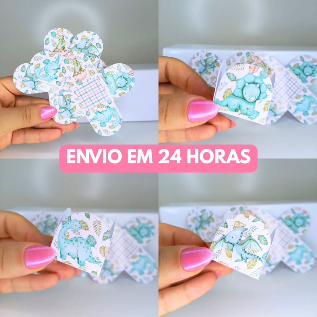 Forminha de Doces Dinossauro Dino Menino Personalizada no Tema / Lembrancinha de Festa / Aniversário / Festa Infantil