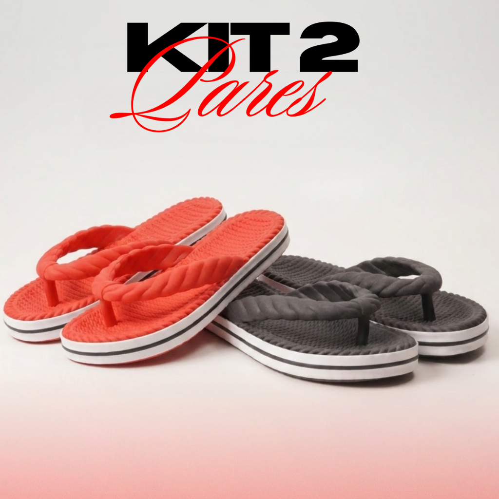Kit 2 Pares Sandália Feminina com Trançado Bem Acabado e Uso Diário Confortável