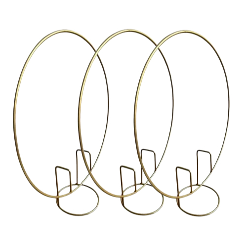 Kit 3 Mini Arcos de Mesa de 1/4 Ferro "Grosso" Redondo Em Ferro Dourado para Decoração de Festas