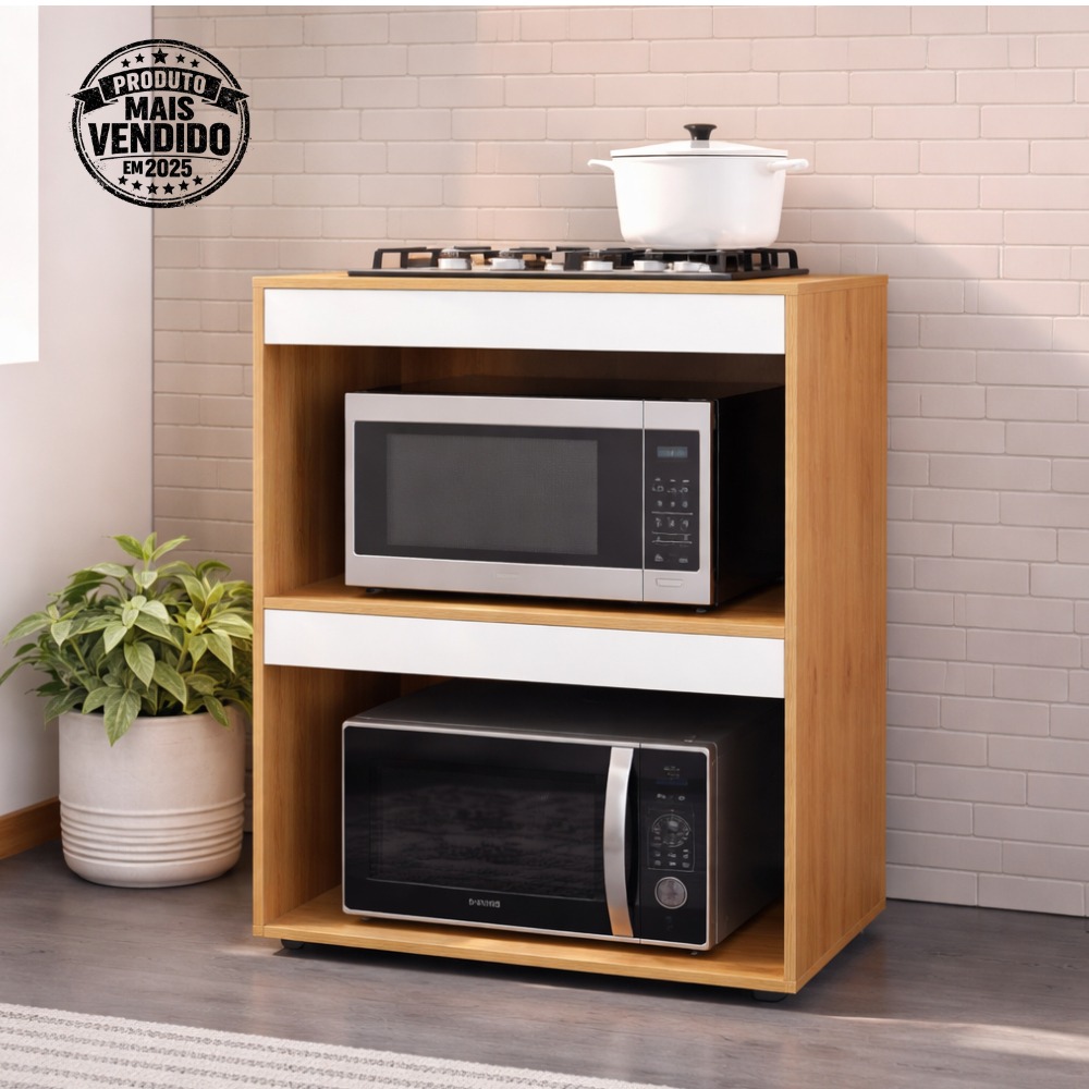 Balcão de Cozinha para Cooktop Adriana 4 e 5 Bocas Savana Branco em Oferta na Shopee