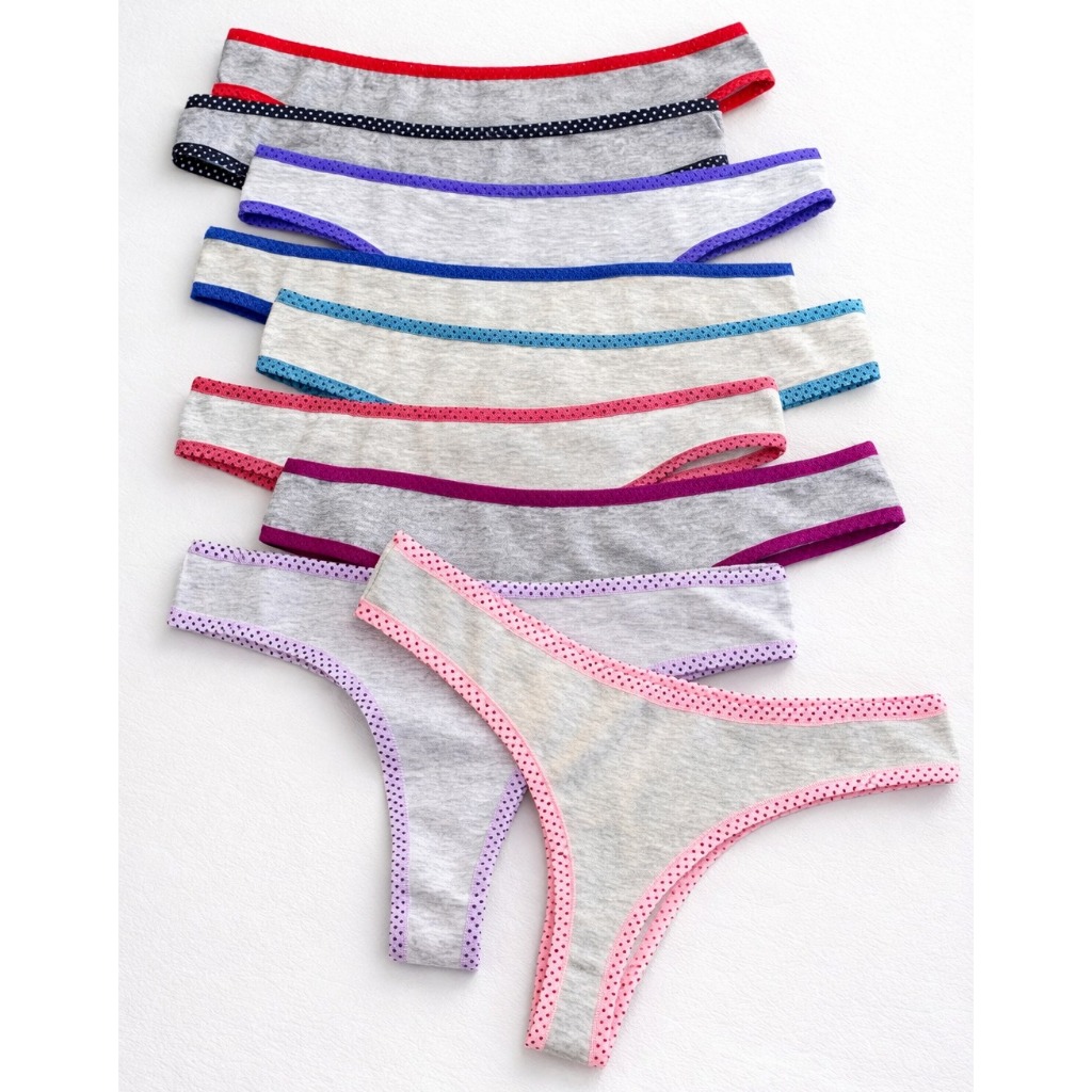 Kit 5 Calcinhas Feminina Fio Dental De Algodão Calcinha Sexy Conforto Revenda em Oferta na Shopee