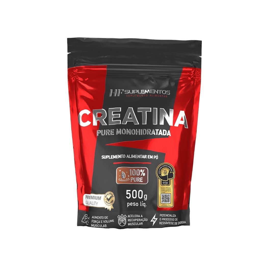 CREATINA MONOHIDRATADA 100% PURA 500G HF SUPLEMENTOS