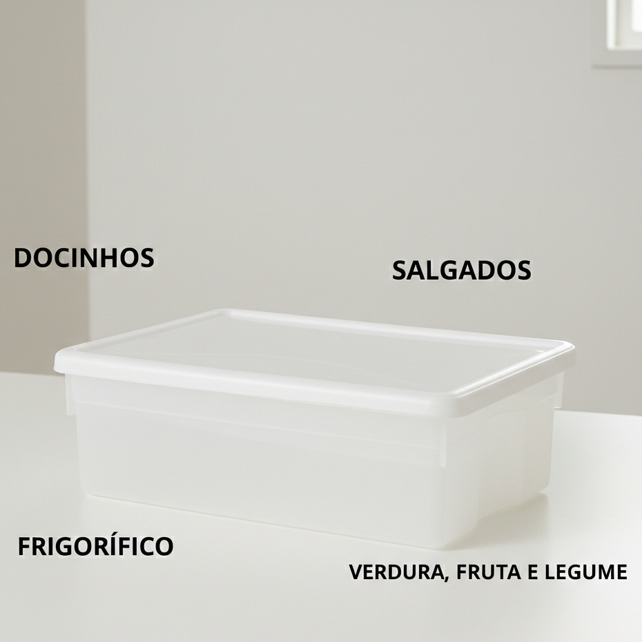 Kit 2 Organizadores Geladeira Branco 2,5L Caixa Plástica p/ Carnes, Aves e Açougue — imagem 2 de 2