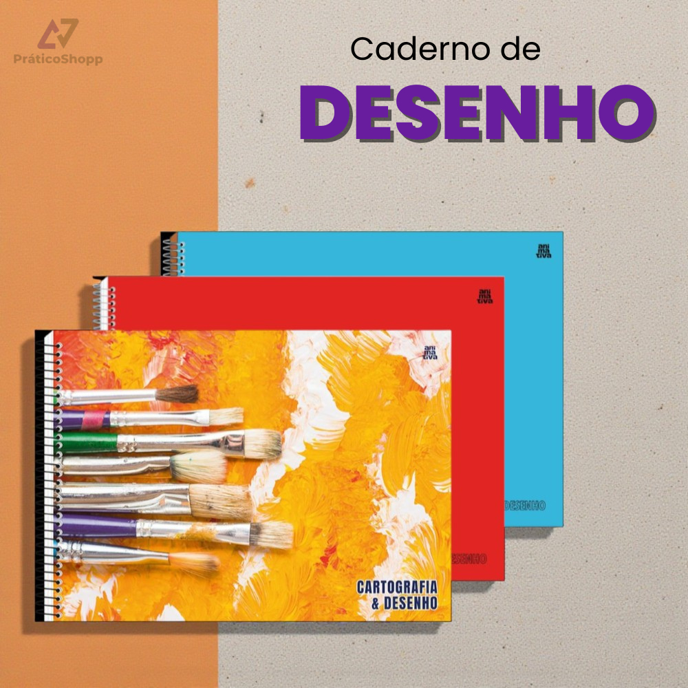 Cadernos de Desenho Cartografia 60 Folhas Escolar Temático Goku Vegeta Pintar Volta as Aulas