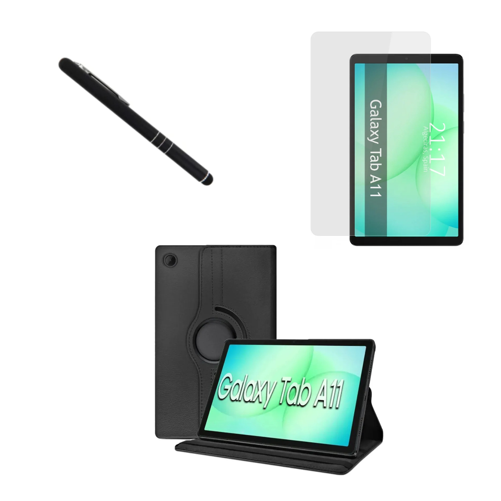 Capa Case Giratória Para Tablet Samsung Galaxy A11 SM-X133 X135 8.7 Polegadas + Pelicula + Caneta Touch