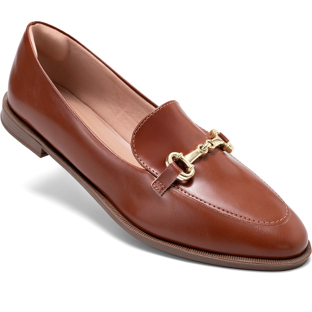 Mocassim Feminino Lumiss Baixo Bico Redondo Enfeite Metalizado Confortável em Oferta na Shopee