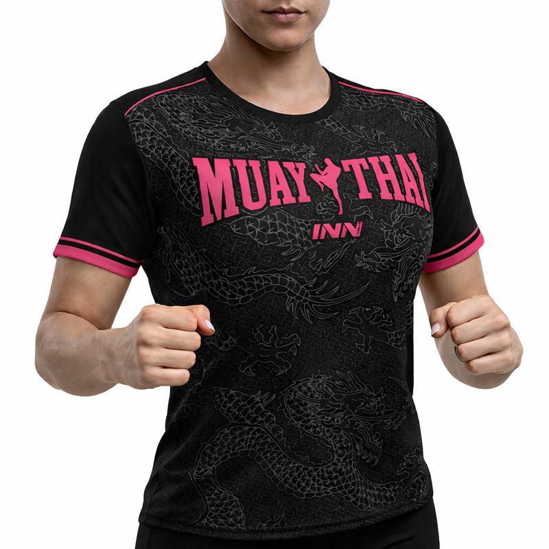 Camiseta Dry Fit Rosa BabyLook Inn Fight Treino Academia Manga Curta Premium