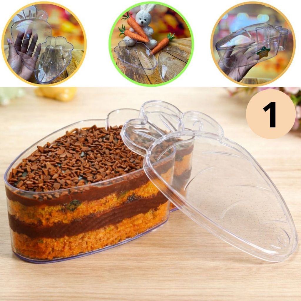 CAKE BOX PÁSCOA CENOURA C/ TAMPA (750 mL)  CRISTAL-  (BLUE STAR) em Oferta na Shopee