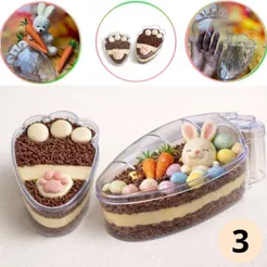 3 CAKE BOX PÁSCOA CENOURA C/ TAMPA (750 mL) CRISTAL- (BLUE STAR)(CHOCO)