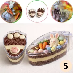 5 CAKE BOX PÁSCOA CENOURA C/ TAMPA (750 mL) CRISTAL- (BLUE STAR) (CHOCO)