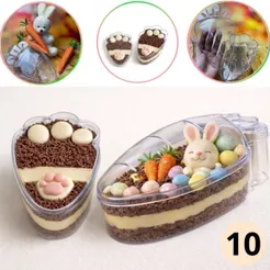 10 CAKE BOX PÁSCOA CENOURA C/ TAMPA (750 mL) CRISTAL- (BLUE STAR) (CHOCO)