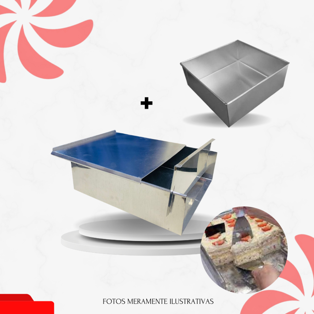 KIT C/2 FORMAS QUADRADAS 30X30X10 - 1 PARA MONTAGEM E TRANSPORTE + 1 PARA ASSAR AS MASSAS. em Oferta na Shopee