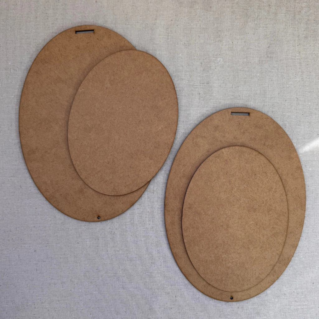 Kit 4 bases de Moldura Oval Escapulário MDF Decoração Artesanato Quadrinho