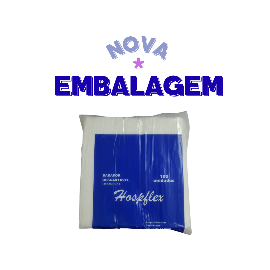 Babador Odontologico Descartavel Babador Dentista Impermeável Branco 33x45- Pct 100 unid. cada