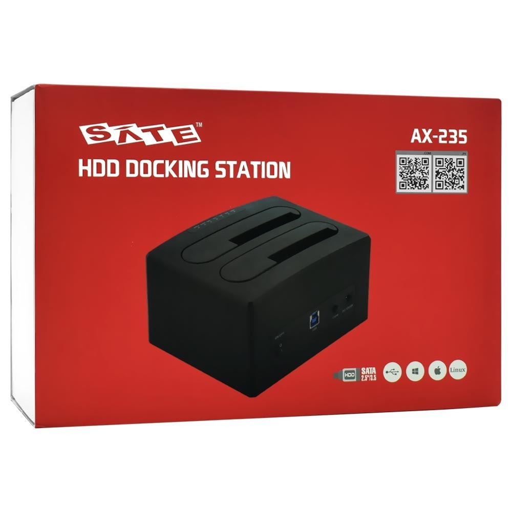 Gaveta Satellite AX-235 Docking Station SATA 2.5" / 3.5" / USB 3.0 - Preto