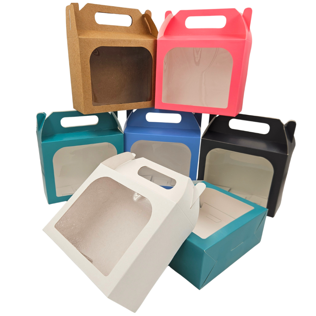 ✨ Caixa de Presente Maleta com Visor Transparente 15x12x6 Embalagem Kit festa e aniversário