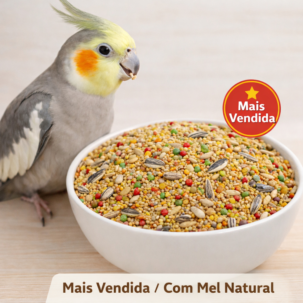 Ração Calopsita Premium 1kg com Mel em Oferta na Shopee