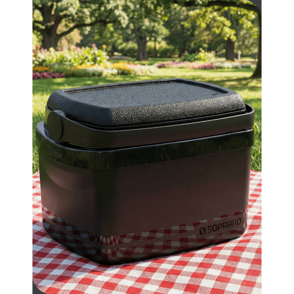 Caixa Térmica Soprano 5L Preta Cooler Pequeno Compacto Bebida Academia Praia Lanche Marmita Portátil
