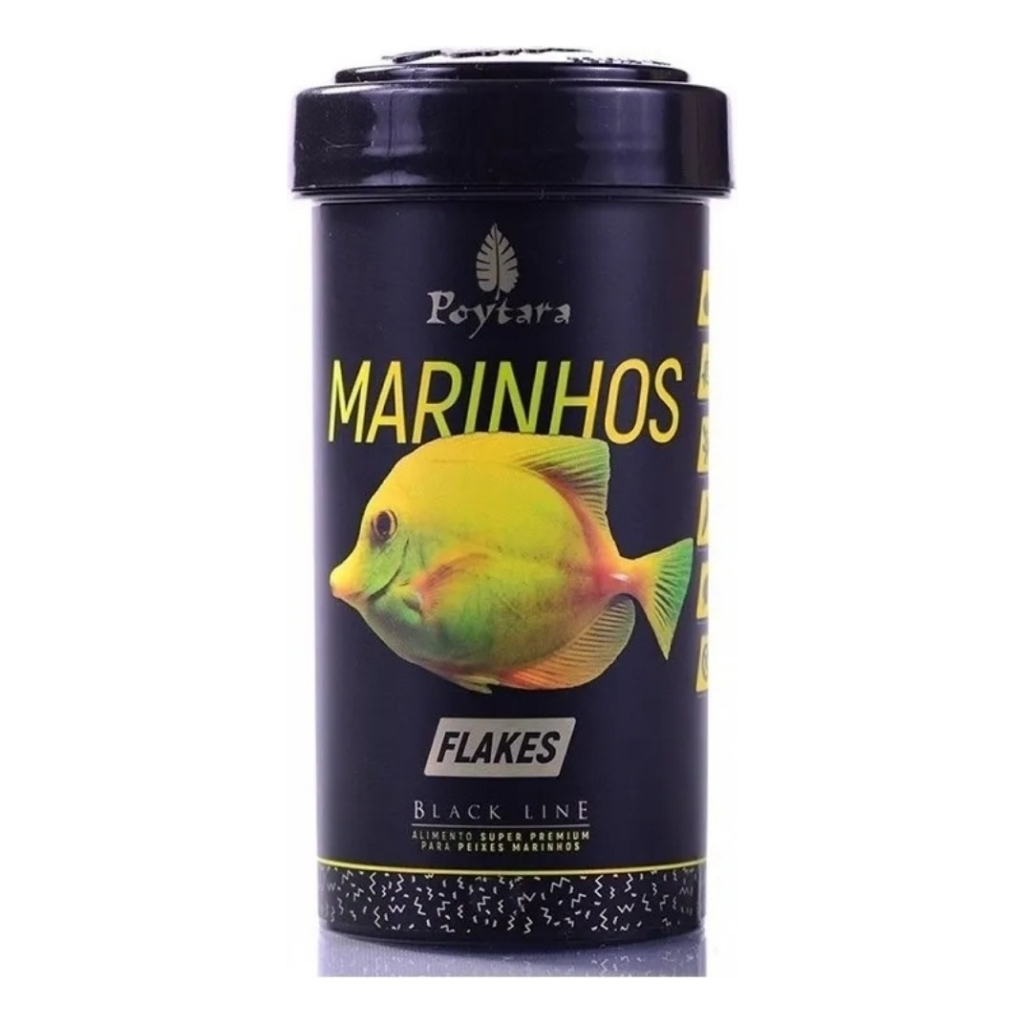 Ração Para Peixes Marinhos Poytara Super Premium Flocos 30g