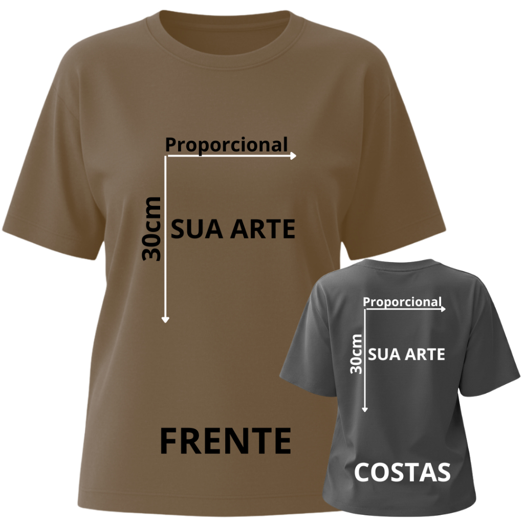 Camiseta Personalizável 30cm– Crie sua Estampa Exclusiva! Uniformes / looks / presentes criativos
