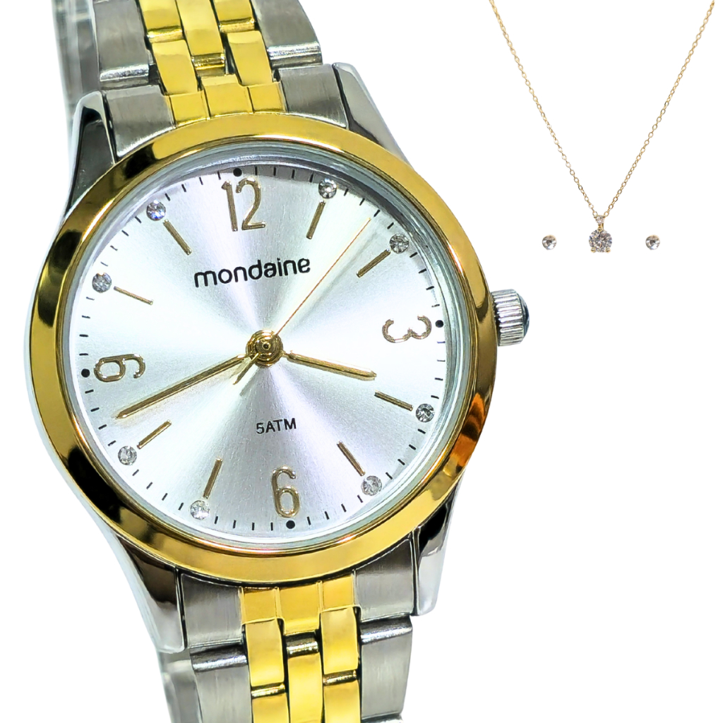 Relógio Mondaine Feminino Analógico Kit Semijoia 32720LPMKBE3K1 em Oferta na Shopee